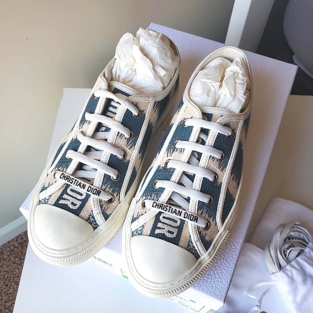 CHRISTIAN DIOR Cotton D-Stripes Walk'N'Dior Low Top Sneakers